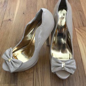 C Label Jocelyn-47 Peep Toe Heels w/Bow Womens Shoes Size 6.5